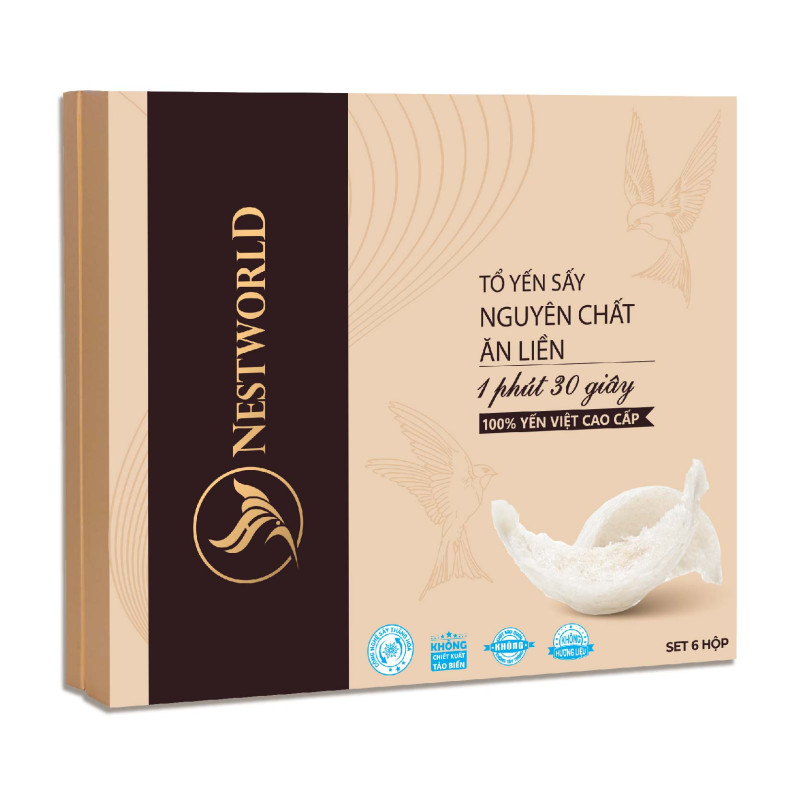 Tổ Yến Sấy Nguyên Chất Ăn Liền NESTWORLD [ Hộp 6 Thanh yến] - Bồi bổ sức khoẻ, tăng cường sức đề kháng cho cơ thể