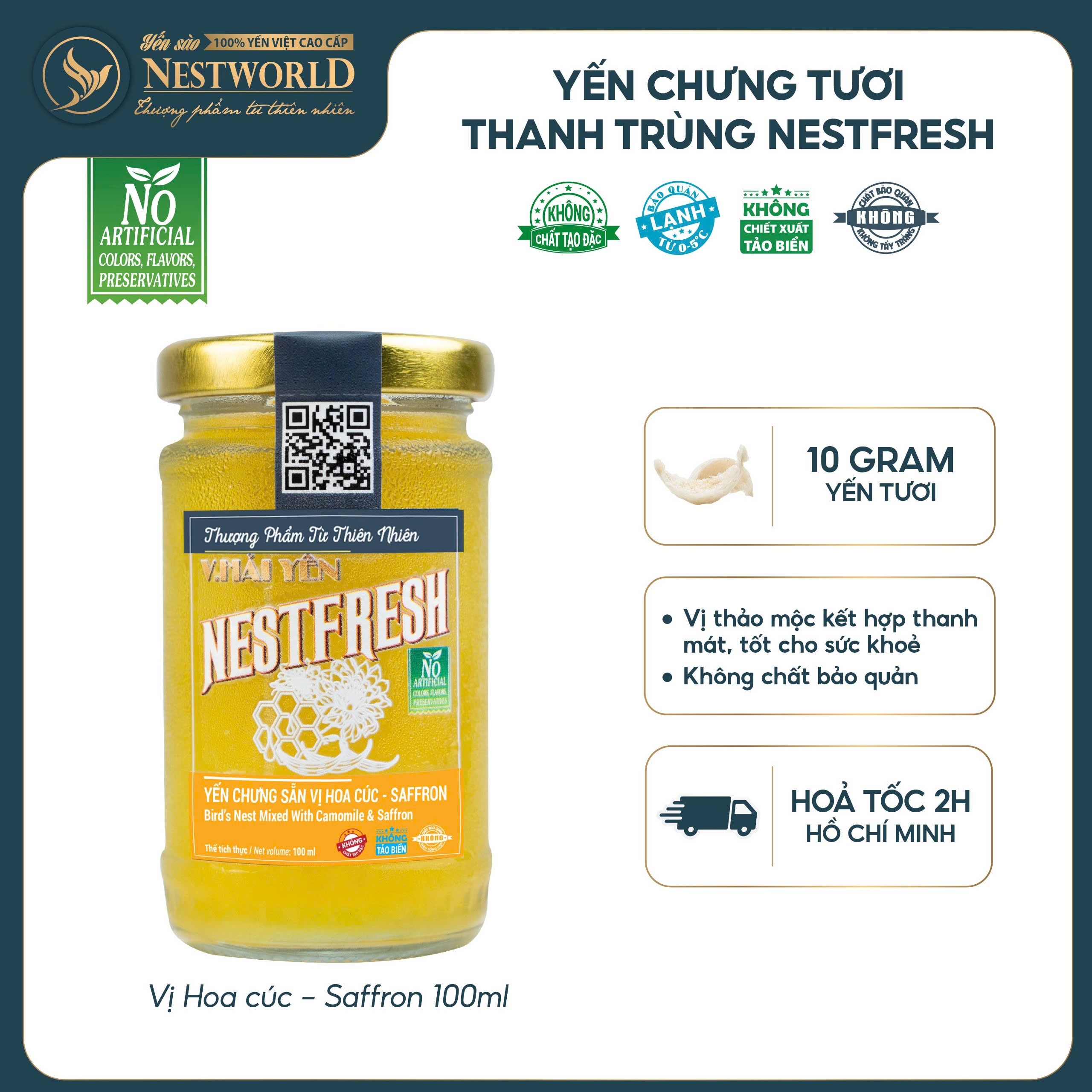 YẾN CHƯNG SẴN NESTFRESH VỊ HOA CÚC SAFFRON